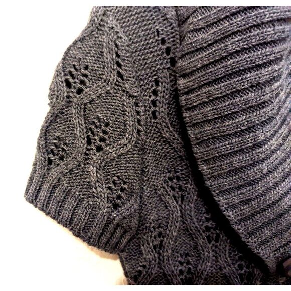 Mary Firenze Italy Women's Sweater Size M Acrylic Wool Slate Blue Cap Sleeve - Picture 7 of 9